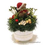 Stroik dekoracja Boże Narodzenie Miś z choinką - Stroik na święta