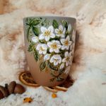 Jaśmin. Ręcznie malowany kubek 300 ml.  - ręcznie malowane