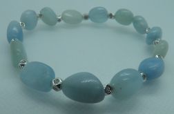 Subtelna bransoletka z naturalnych akwamarynów