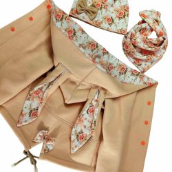 Komplet bluza z uszkami oraz czapka i chustka r.92/98