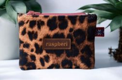 Welurowy portfelik etui na klucze 2w1 w panterkę