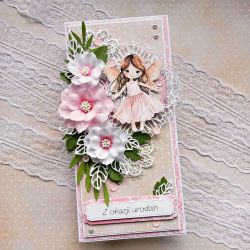 Kartka urodzinowa z wróżką dla dziewczynki