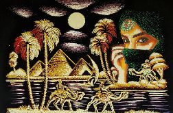 Obraz, 35x50cm, Beduinka, Piramidy, Płótno Faraońskie, Egipt, 100% oryginalny 25