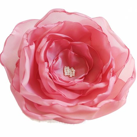 Broszka pudrowy róż 8cm