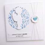 Kartka na Chrzest z aniołkiem-chłopczykiem - Kartka handmade z aniołkiem na Chzrest