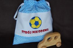 Mały futbolista w kropeczkach - worek na kapcie/strój