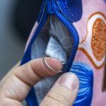 Etui na klucze z weluru w figi – praktyczne etui handmade - 