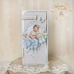 Kartka na chrzest święty "Candy Baby2" GOTOWA