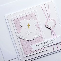Delikatna kartka na Chrzest ręcznie robiona