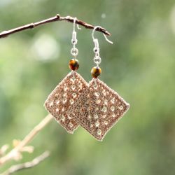 Kolczyki szydełkowe Beżowe Granny Squares