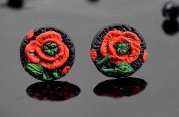 Małe kolczyki sztyfty "czerwony mak"