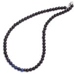 NASZYJNIK MĘSKI LAWA LAPIS LAZULI ll312 - naszyjnik z kamieni