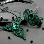 Duża bransoletka z kryształem - ciemna zieleń - bransoletka butelkowa zieleń