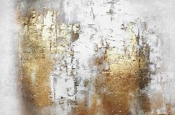 Obraz na płótnie - Elegancja Złota i Bieli - 100x70 cm (1-0343)