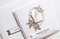 Kartka ŚLUBNA biało-srebrna