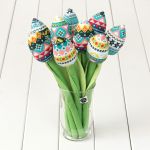 FOLKOWE TULIPANY, bawełniany bukiet - bukiet folkowych tulipanów
