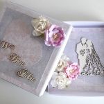 Kartka ślubna wraz z pudełkiem kwiaty różowe - 