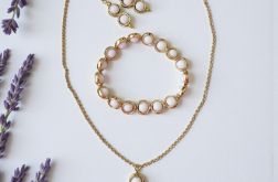 Biało złoty komplet biżuterii