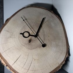 Zegar z plastra drewna - brzoza jasna