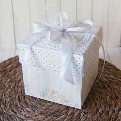 Ślubny exploding box "White & Cream" z pudełkiem