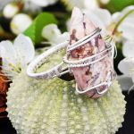 Riolit, Srebrny pierścionek z Riolitem - Sterling Silver ring with Rhyolite, oryginal gift for her, gift for mom, for sister perfect present for fiance, artisan handcrafted jewelry