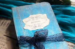 Niebieski pamiętnik album ręcznie robiony