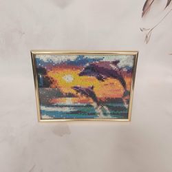 Obrazek diamentowy 15x20cm DELFINY