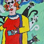 Obraz ręcznie malowany fowizm gdzie te koty - 