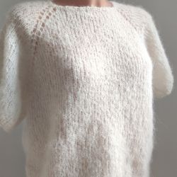 Kremowy lekki sweter z alpaki rozmiar S