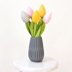 Bukiet tulipanów szary róż żółty