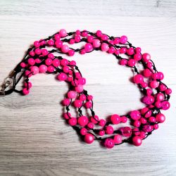 Naszyjnik/korale Fuksja