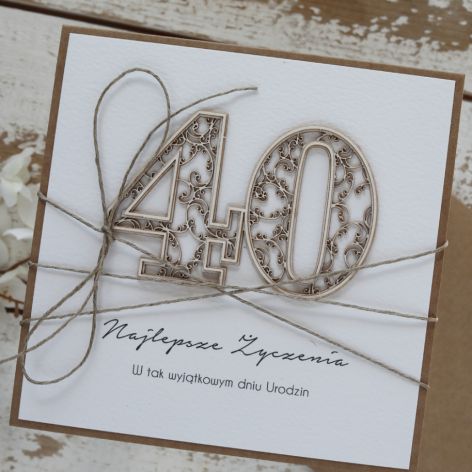 Kartka na 40 urodziny do wypisania życzeń