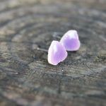 Małe kolczyki serca ceramiczne Polana Lawendy - Serduszka z Lawendowej Polany