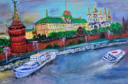 KREML, MOSKWA, OBRAZ AKRYLOWY NA PŁÓTNIE, 40X50X2 CM.