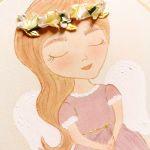 anioł z wiankiem komunijnym, pamiątka dziewcz - dla dziewczynki na komunię