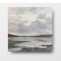 Nad morzem-akwarela formatu 25/25 cm 