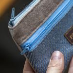 Beżowo-niebieski portfel - 