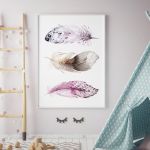 Plakat, obrazek boho piórka 50X70 B2 - 