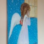 Aniołek II, obraz olejny na płótnie - ręcznie malowany