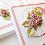 Kartka ŚLUBNA z różyczkami #1 - Biało-różowa pamiątka ślubu z cytatem