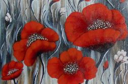 Obraz akrylowy - Maki Czerwone, Pomarańczowe, Kwiaty