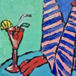 obraz z babcią i kotem - 