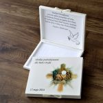Podziękowanie dla Chrzestnych Dziadków Komunia - Podziękowanie komunijne dla Dziadków, Rodziców Chrzestnych, Babci, personalizowane pudełko na merci, pierwsza komunia święta pudełko z podziękowaniem