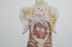 Nieśmiało powiem - aniołek z masy solnej, prezent, dekoracja