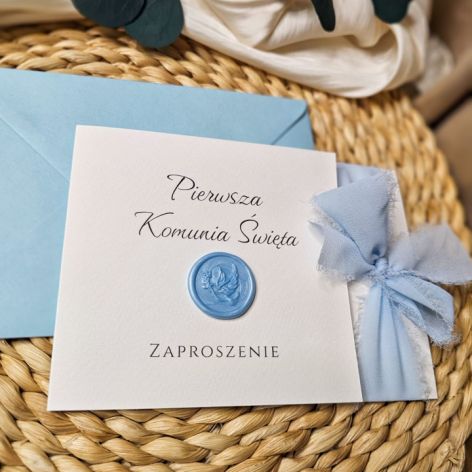 Zaproszenie na Pierwszą Komunię Świętą, asymetrycznie składane