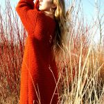 rudy sweter - płaszcz - długi sweter