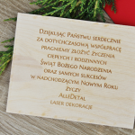 Życzenia świąteczne GRAWER kartka drewniana - 