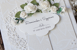 Kartka ślubna "White & Cream" v.4