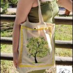 Ekologiczna bawełniana torba z haftem - wiosenne drzewko - 