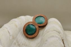 Kolczyki drewniane Turkusowa Opowieść